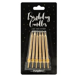 BOUGIES D'ANNIVERSAIRE PARTYDECO - DORÉES (6 CM)