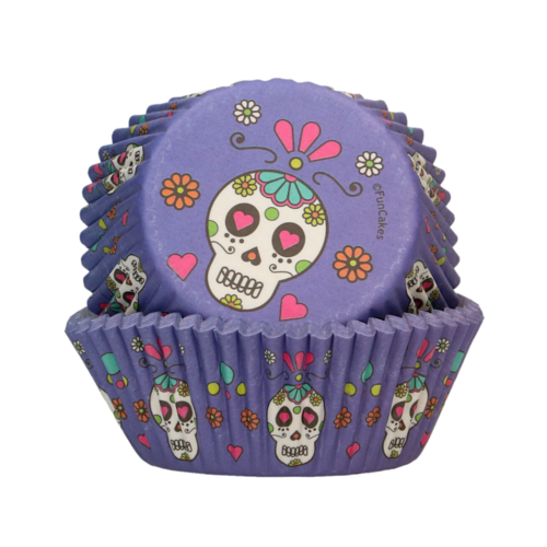 CAISSETTES À CUPCAKES FUNCAKES - TÊTE DE MORT MEXICAINE