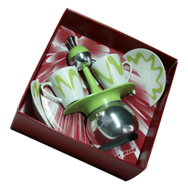 SET CAFETIRE "PAPALINA" TOP MOKA - VERT