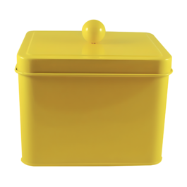 POT DE STOCKAGE EN MÉTAL - JAUNE (18 x 14 CM)