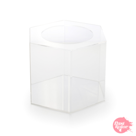 SUPPORT HEXAGONAL TRANSPARENT POUR GÂTEAUX - 20 CM / H 15 CM