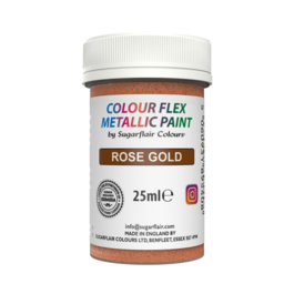 PEINTURE MÉTALLIQUE COMESTIBLE SUGARFLAIR - ROSE GOLD / OR ROSE 25 ML