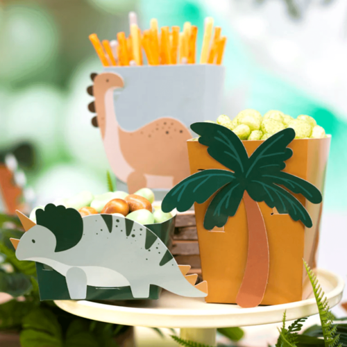 BOÎTES À GOÛTER EN PAPIER PARTYDECO - DINOSAURES