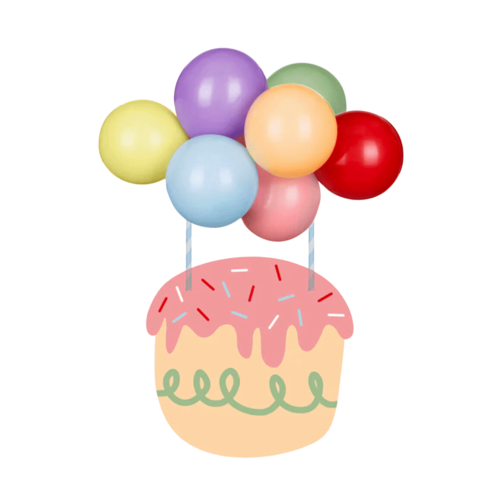 CAKE TOPPER BALLONS PARTYDECO - ARC-EN-CIEL