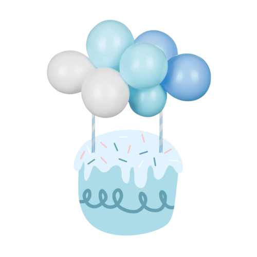 CAKE TOPPER BALLONS PARTYDECO - BLEUS