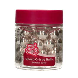 BOULES CROQUANTES AU CHOCOLAT FUNCAKES - METTALIC SILVER (130 G)