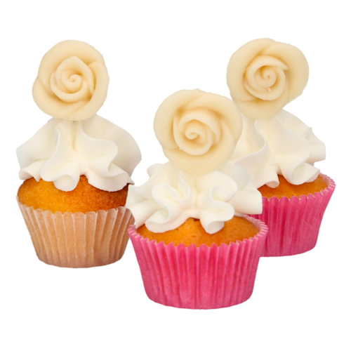 [EXP. PROCHE] DÉCORATIONS EN MASSEPAIN FUNCAKES - ROSES BLANCHES