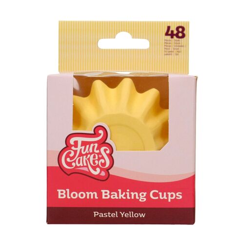 CAISSETTES À CUPCAKES « BLOOM » FUNCAKES - JAUNE PASTEL