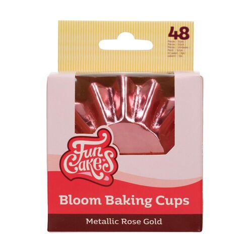 CAISSETTES À CUPCAKES « BLOOM » FUNCAKES - OR ROSÉ MÉTALLIQUE