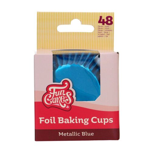 CAISSETTES À CUPCAKES FEUILLE D'ALUMINIUM "FOIL" FUNCAKES - BLEU MÉTALLIQUE