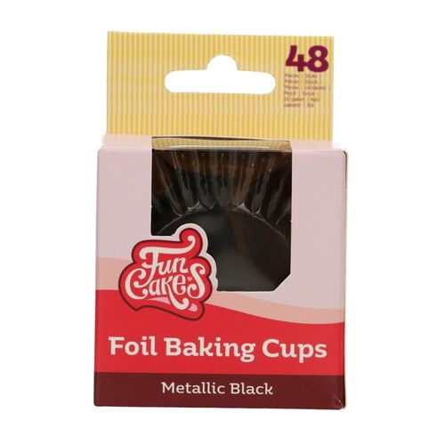 CAISSETTES À CUPCAKES FEUILLE D'ALUMINIUM "FOIL" FUNCAKES - NOIR MÉTALLIQUE