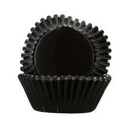 CAISSETTES À CUPCAKES FEUILLE D'ALUMINIUM "FOIL" FUNCAKES - NOIR MÉTALLIQUE