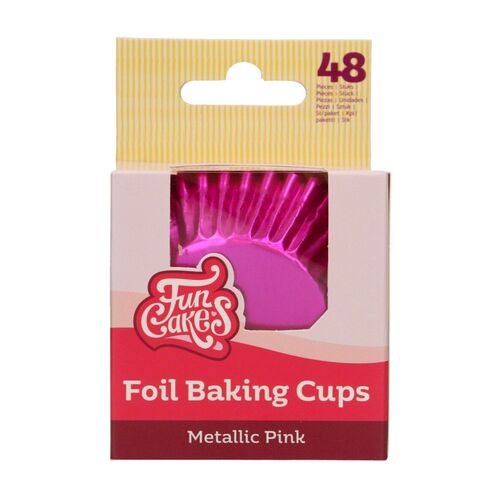 CAISSETTES À CUPCAKES FEUILLE D'ALUMINIUM "FOIL" FUNCAKES - ROSE MÉTALLIQUE