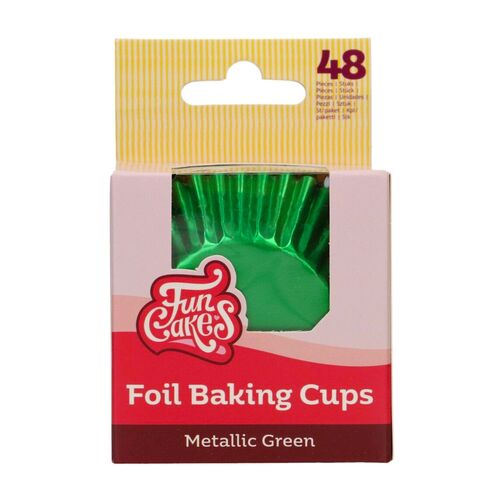 CAISSETTES À CUPCAKES FEUILLE D'ALUMINIUM "FOIL" FUNCAKES - VERT MÉTALLIQUE