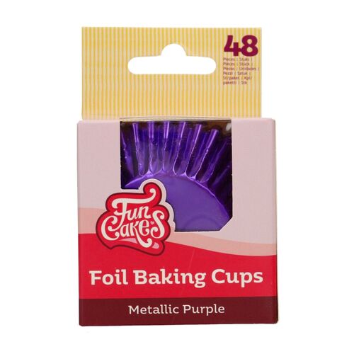 CAISSETTES À CUPCAKES FEUILLE D'ALUMINIUM "FOIL" FUNCAKES - POURPRE MÉTALLIQUE