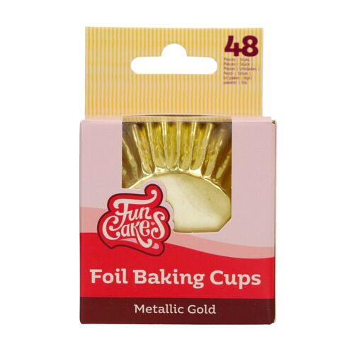 CAISSETTES À CUPCAKES FEUILLE D'ALUMINIUM "FOIL" FUNCAKES - OR MÉTALLIQUE