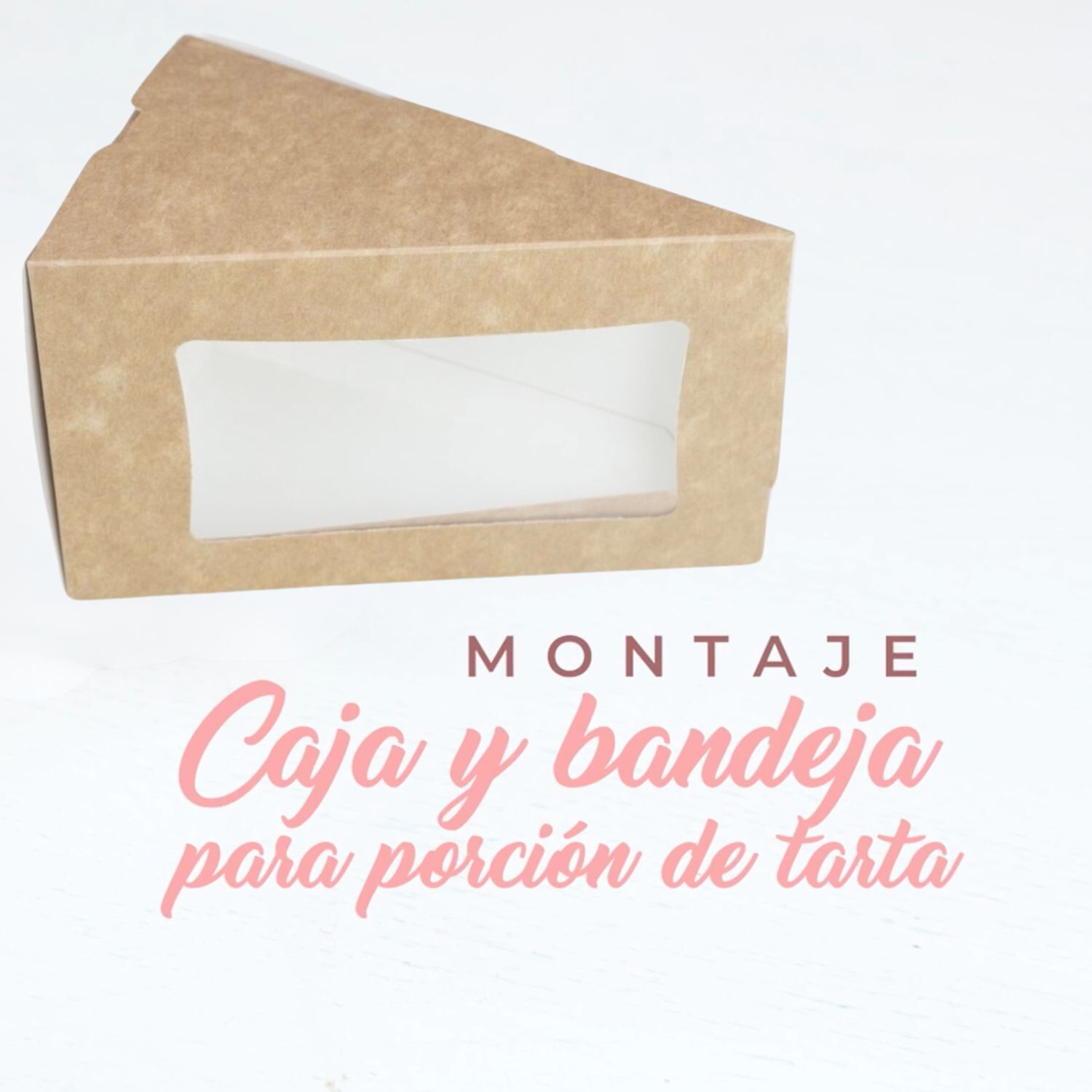 BOÎTE + PLATEAU KRAFT POUR PART DE GÂTEAU