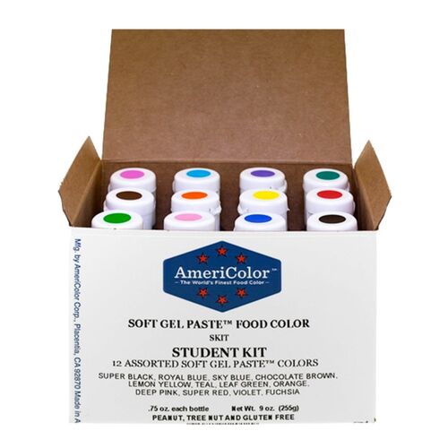 "KIT ÉTUDIANT" 12 COLORANTS EN GEL AMERICOLOR (252 G)