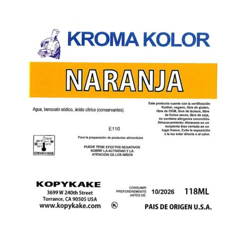 COLORANT AÉROGRAPHE "KROMA KOLOR" KOPYKAKE - ORANGE (118 ML)