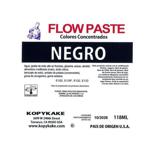 COLORANT EN GEL "FLOW PASTE" KOPYKAKE - NOIR (118 ML)