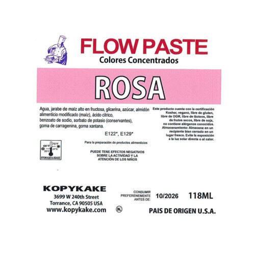 COLORANT EN GEL "FLOW PASTE" KOPYKAKE - ROSE (118 ML)