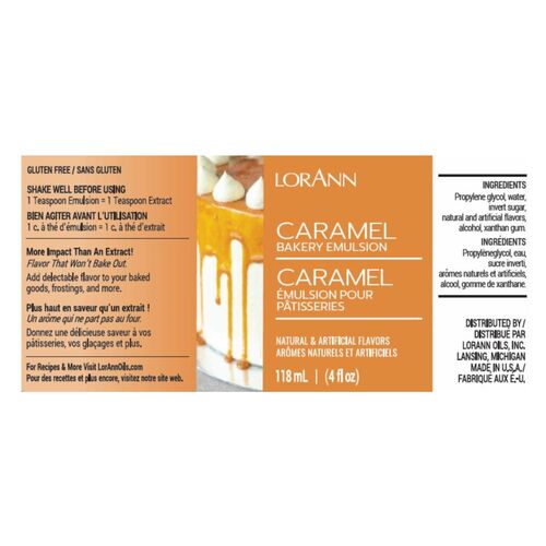 ÉMULSION POUR PÂTISSERIES LORANN - CARAMEL (118 ML)