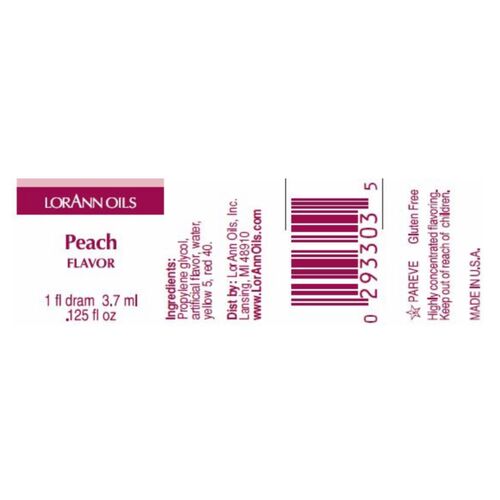 ARÔME CONCENTRÉ DE LORANN - PÊCHE/ PEACH (3,7 ML)