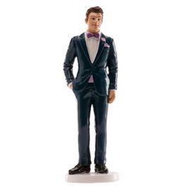 FIGURINE POUR GÂTEAU HOMME COSTUME BLEU